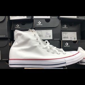 (DEPOP) Brand new white high top converse